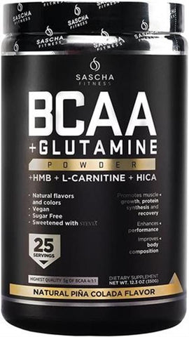 BCAA +Glutamine Powder Piña Colada (363.5g) Sascha  1 Fitness