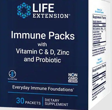 Immune Packs with Vitamin C & D, Zinc and Probiotic Life Extension
