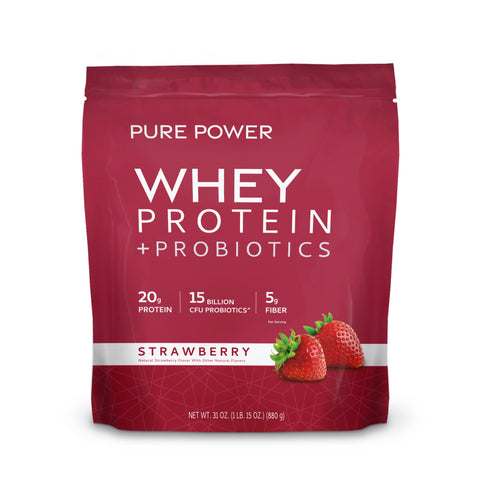 Pure Power Whey Protein + probiotics Fresa (880g) Dr. Mercola