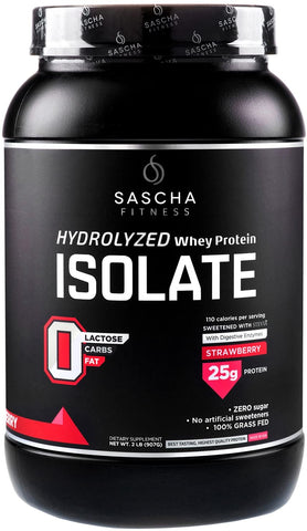 Hydrolyzed Whey Protein Isolate Strawberry (907g) Sascha Fitness - seminkahealthstore